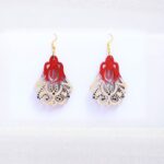 Earrings for Women – Handcrafted Red and Silver Jhumka Design