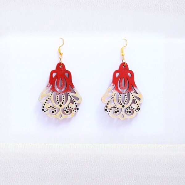 Earrings for Women – Handcrafted Red and Silver Jhumka Design