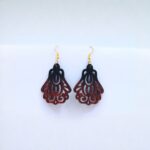 Earrings for Women – Handcrafted Black and Red Peacock Dangle Design