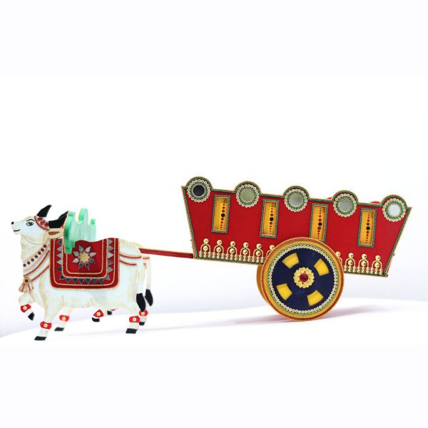Bullock Cart Red Yellow Dry Fruit Box