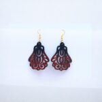 Earrings for Women – Handcrafted Black and Red Peacock Design