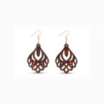 Earrings for Women – Handcrafted Brown Peacock Cutwork Design