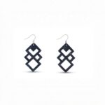 Earrings for Women – Handcrafted Black Interlocking Diamond Design