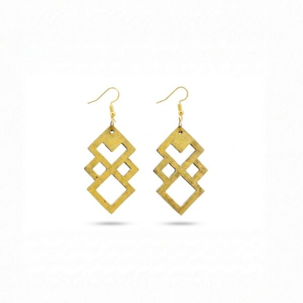 Earrings for Women – Handcrafted Gold Interlocking Diamond Design