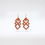 Earrings for Women – Handcrafted Orange Interlocking Diamond Design