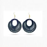Earrings for Women – Handcrafted Black Spiral Hoop Design