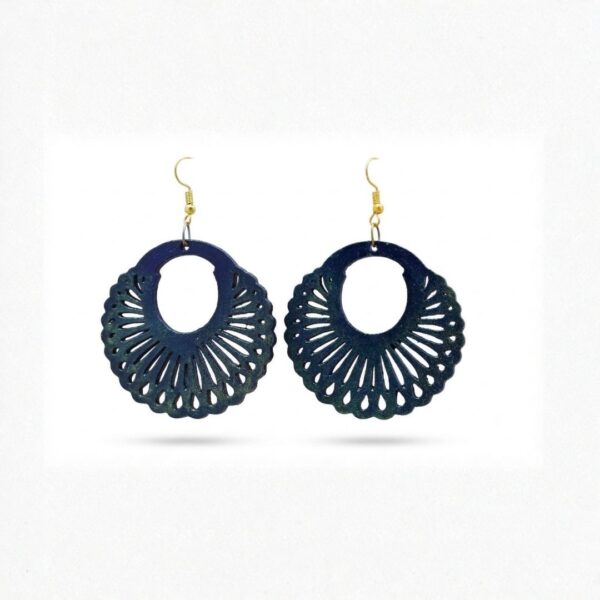 Earrings for Women – Handcrafted Black Spiral Hoop Design