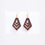 Earrings for Women – Handcrafted Brown and Red Geometric Design