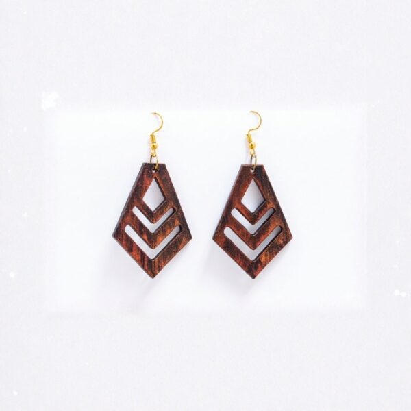 Earrings for Women – Handcrafted Brown and Red Geometric Design