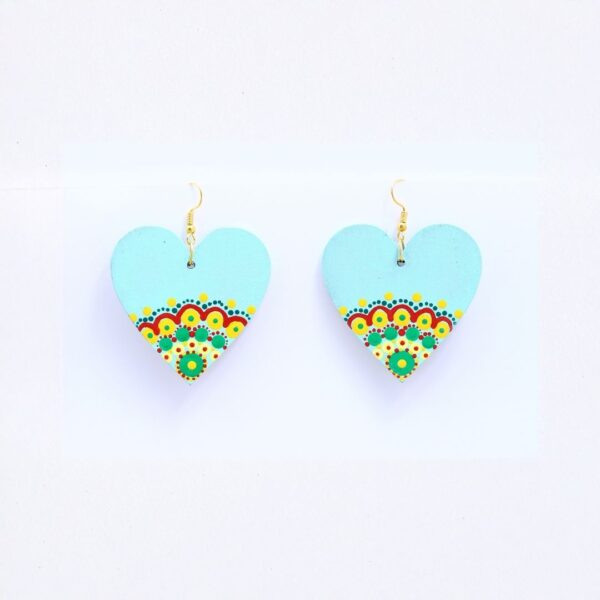 Earrings for Women – Handcrafted Turquoise Heart-Shaped Design