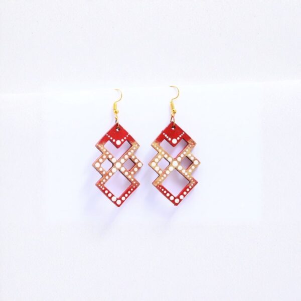 Earrings for Women – Handcrafted Pink and Orange Geometric Design